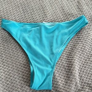 Cupshe Aqua Ribbed Bikini Bottom